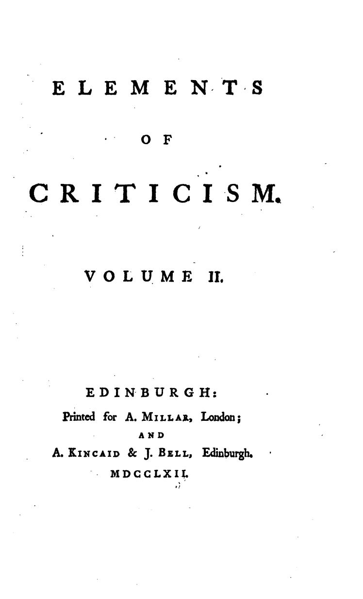 Elements of Criticism. Volume II